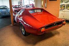 A Fiat Abarth OT 1300 of 1965, with glass fibre coachwork and a “periscope” air intake to cool the driver, on the roof.