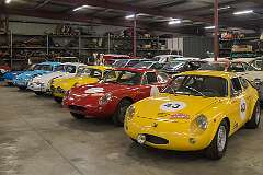 Two Abarth Simca 1300 of 1962, a Fiat Abarth 750 Bialbero Record Monza Coupe Zagato of 1958, two Fiat Abarth 750 Coupe Zagato of 1958