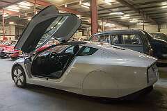 A Volkswagen XL1 (VW 1-litre) of 2001, a two-seater limited production diesel-powered plug-in hybrid.