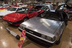 A DMC DeLorean and a Ferrari Mondial 8, both of 1981-1982, Gold Coast Motor Museum.