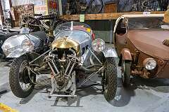 A 1935 Morgan 3-wheeler MX4 - Matchless 1000, with a V-twin engine, one of various Morgan 3-wheeled sports cars.