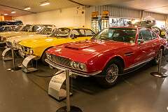 A 1967 Aston Martin DBS, with behind it a 1967 Alfa Romeo 1750 GT Veloce and a 1956 Volvo P1800S.