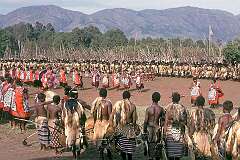 Lobamba, Eswatini, 1970 - The dance by the Swazi regiments and the King's family on the main day of the iNcwala ceremony in the Royal capital.
