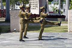 Santiago de Cuba, Cuba, 2016 - Marching off after changing the guard at the mausoleum of José Martí in the Cementerio Santa Ifigenia.