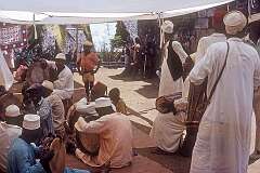 Chiconi, Mayotte, 1972 - Drumming at a Maoulida Chengué ceremony on the west coast of Mayotte, Comoro islands.
