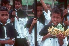 Larantuka, Indonesia, 1988 - Boys in procession for “Petak Suci”, a Catholic celebration on Flores island.