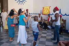 Trinidad, Cuba, 2016 - Ceremony in Casa Templo de Santería Yemayá, dedicated to Regla de Ocha or Santería, Cuba’s main religion of African origin.