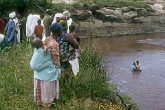 Barkly East, Eastern Cape, South Africa, 1971 - Baptism ceremony of a “Zionist” African church group.