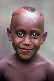 Kuluguma, Madang, Papua New Guinea, 1988 - A little girl of Manam Island.