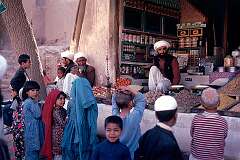 An open air shop in the centre of Herat. These open fronted shops are typical of the old city.