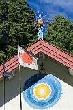 The Danyi Piilo (Donyi Polo) prayer hall with its flag.
