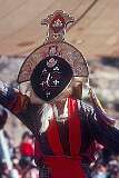 A masked dancer in the Tibetan Opera performance.