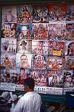 Selling calendars with mainly Hindu and Christian motives.