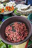 Larvae, large honeycombs and fruit in the T-Khel Daily Market: all traditional Naga food.