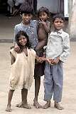 Children at the bus station in Chidambaran.