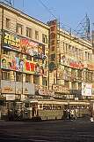B.B.D. Bagh (Benoy-Badal-Dinesh Bagh), formerly called Dalhousie Square, the seat of power of the state government, as well as the central business district of Kolkata. Movie advertising on the walls.