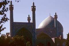 The portal and dome of the Masjed-e-Shah, also now officially known as the Imam Mosque or Imam Khomeini Mosque.