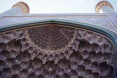 Muqarnas decoration in the portal of the Masjed-e-Shah.