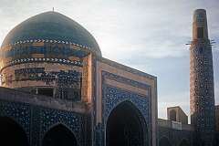 The Shah Mosque (Masjid-i Shah), built in 1451, around half a kilometre south-east of the Imam Reza Shrine precinct, Mashhad.