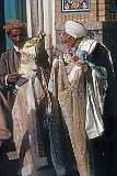 Selling material on the street in Mashhad.