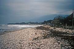 The beach on the Caspian Sea in Nowshahr, 12 kilometres east of Chalus.