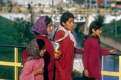 Girls on their way to school in Nowshahr.