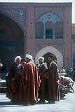 Mullahs in the courtyard of the Sepahsālār Mosque of Tehran.