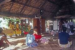 A bride is prepared in the house of Biteti Tentoa in Antenon village, South Tarawa.