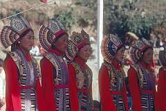 Dharamshala, India, 1979 - Singing in a Tibetan Opera celebrating the anniversary of the Tibetan Children's Village.
