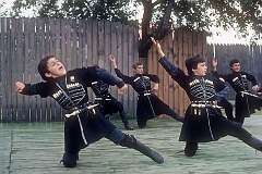Strážnice, Czechia, 1989 - Boys from Georgia perform their traditional dances at the Children's Folklore Festival.