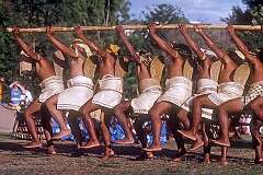 Townsville, Queensland, Australia, 1988 - The Canoe dance from Bellona, Solomon Islands, at the Festival of Pacific Arts.
