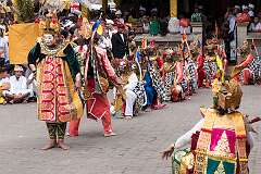 Mas, Bali, Indonesia, 2019 - A play, depicting the Hindu epic Ramayana, in the temple Pura Taman Pule.