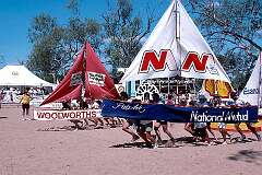 Alice Springs, Northern Territory, 1991 - The Henley-on-Todd Regatta, “boatrace” with bottomless boats, in the dry Todd river.