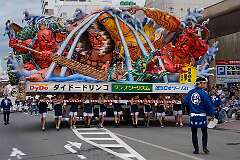 Aomori, Honshu, Japan, 2014 - One of the huge floats on the last day of the Nebuta Matsuri Festival.