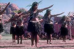 Townsville, Queensland, Australia, 1988 - The Frigatbird dance by girls from Nauru, at the Festival of Pacific Arts.