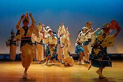 Tokushima, Shikoku, Japan, 2014 - A traditional “Bon” dance in the museum devoted to the Awa Odori Festival.