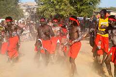 Barunga, Northern Territory, Australia, 2018 - Men from Barunga and Beswick Aboriginal communities at the Barunga Festival.
