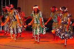 Thursday Island, Queensland, Australia, 2001 - Girls from the Torres Strait Islands State High School at the “Croc Festival”.