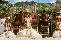 Rarotonga, Cook Islands, 1992 - A “sit-down” dance by the Cook Islands National Arts Theatre, at the Festival of Pacific Arts.