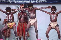 Cairns, Queensland, Australia, 2001 - Boys from Hope Vale Aboriginal community near Cooktown, at the Parramatta Cultural festival.
