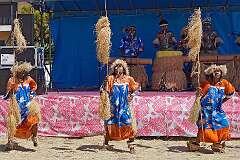 Nouméa, New Caledonia, 2013 - Kanak dancing by the group “We Ce Ca” at the Foire du Pacifique festival.