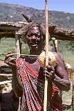 Piggs Peak, Hhohho, Eswatini, 1970 - A Swazi man with a “Makhweyane”.