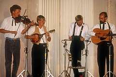 Szeged, Hungary, 1989 - The “Buckle Busters” an American music group from Salt Lake City, Utah.