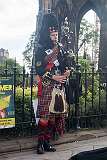 Edinburgh, Scotland, 2018  - Playing the Scottish bagpipe.
