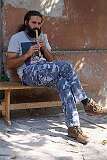 Plovdiv, Bulgaria, 2015 - Playing the flute on Nebet Tepe hill.