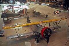 A Grumman FF-1 "Fifi" (company designation G-5), an American biplane fighter aircraft operated by the United States Navy during the 1930s.