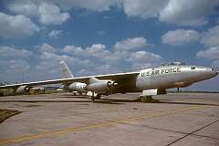 A Boeing B-47 Stratojet (company Model 450), an American long range, six-engine, turbojet-powered strategic bomber.