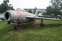 A  Mikoyan-Gurevich MiG-17 (NATO reporting name: Fresco), also built on China: Shenyang J-5.