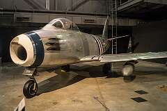 The North American F-86A Sabre, the U.S. Air Force's first swept-wing jet fighter, made its initial flight in October 1947.