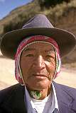 Copacabana, Bolivia, 2000 - An Aymara man at Lake Titicaca.